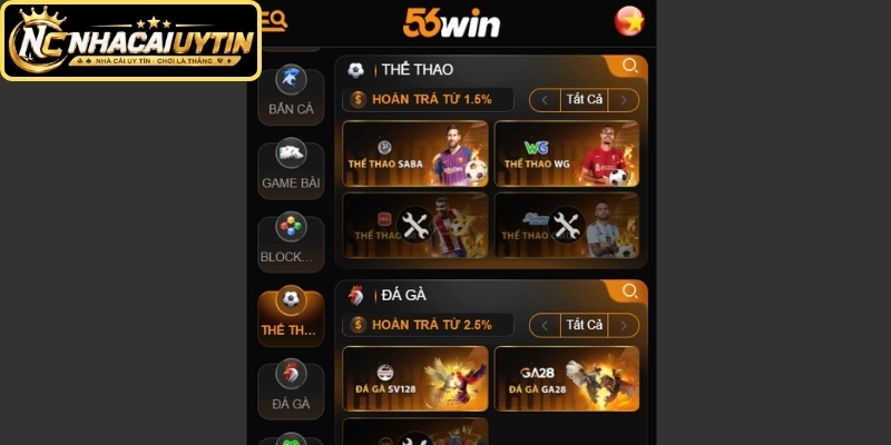 Thỏa mãn niềm đam mê cá độ với sảnh Thể Thao 56WIN